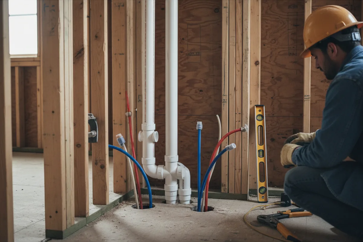 Drain and supply rough-in during Toilet Repair and Installation in East Flat Rock